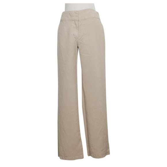 EILEEN FISHER Khaki Tencel Linen Yoked Trouser Pants 14P
